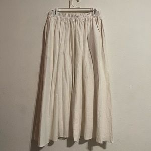 A New Day White Elastic Waistband Pull On A Line Long Skirt